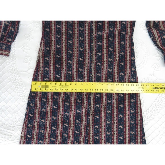Vintage Herman Geist Floral Cotton Maxi Shirt Dress 10 Puff Sleeve Cottagecore - Picture 8 of 11